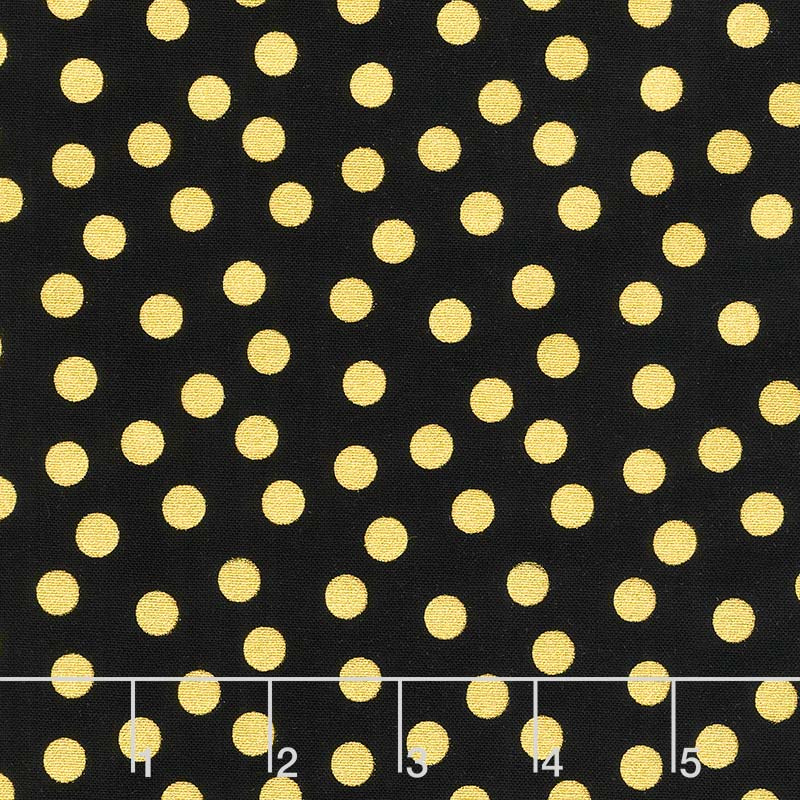 A Little Bit of Sparkle - Dot Black Metallic Yardage
