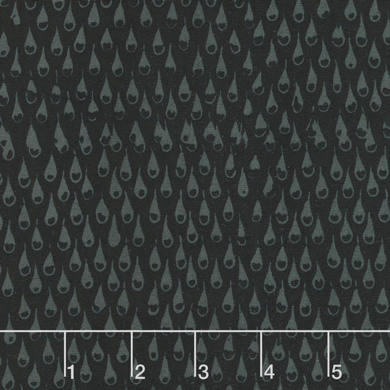 Black Beauty Batiks - Rain Black and Gray Yardage