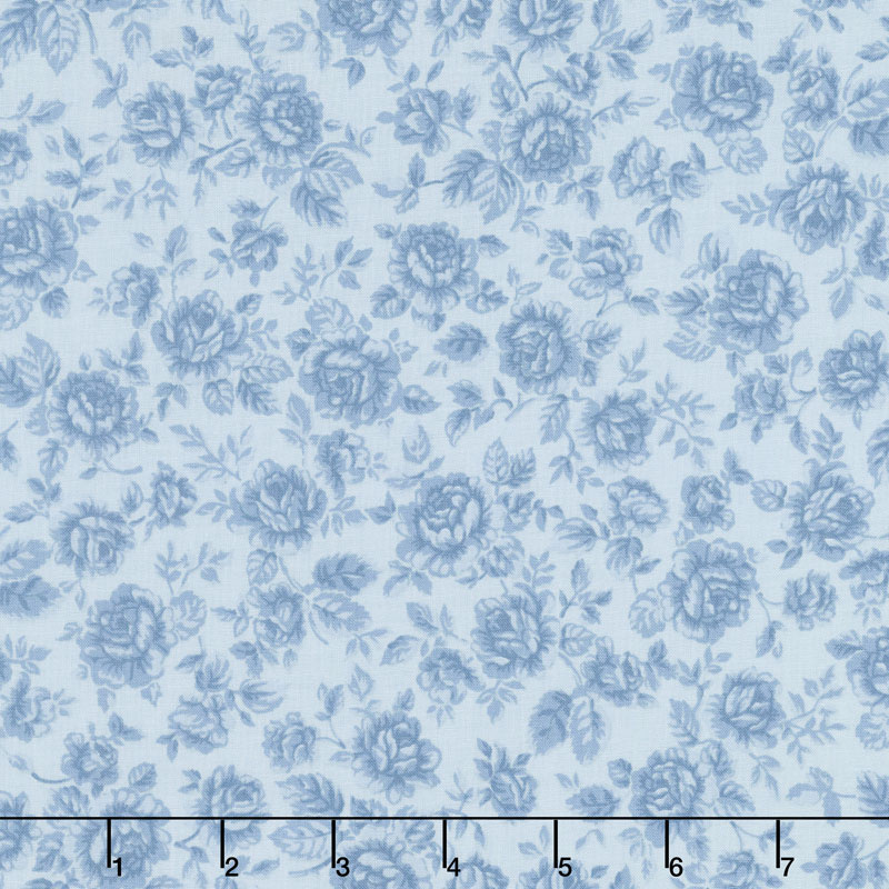 Eaton Place - Roses Blue Yardage