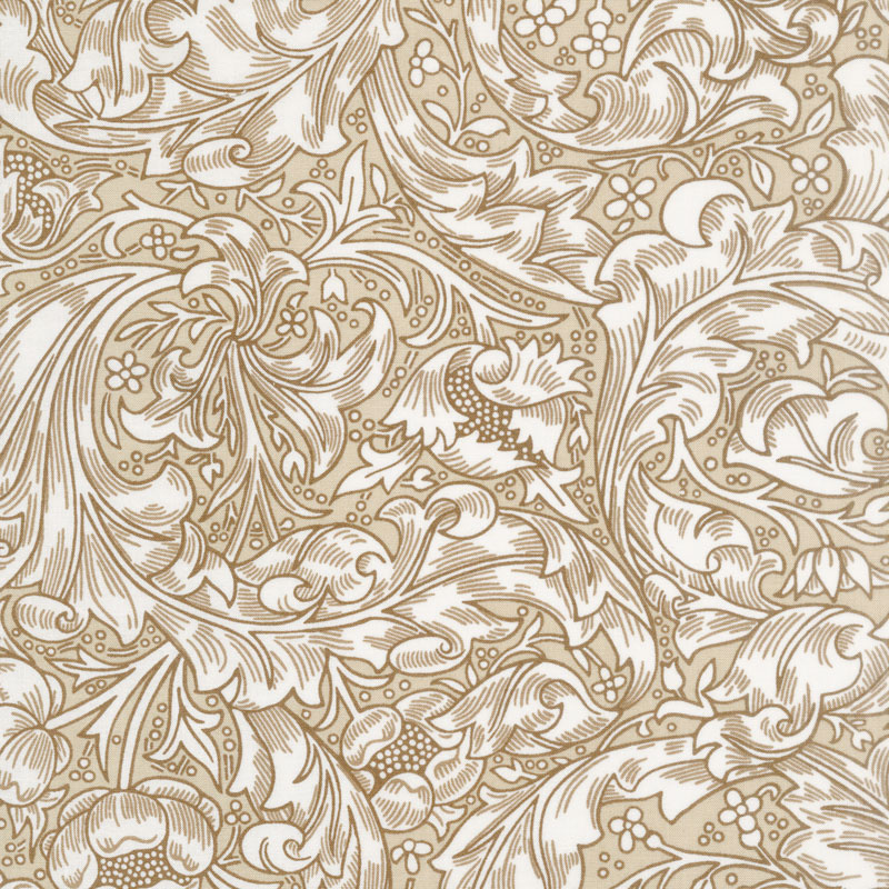 Kelmscott - Bachelors Button Tan Yardage