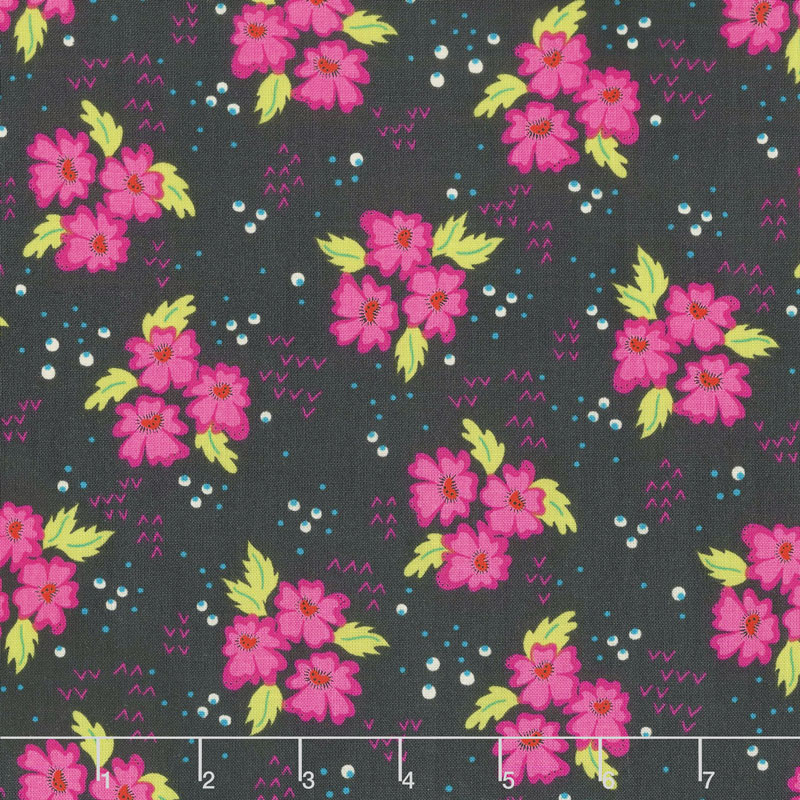 Gypsy - Floral Clusters Charcoal Yardage