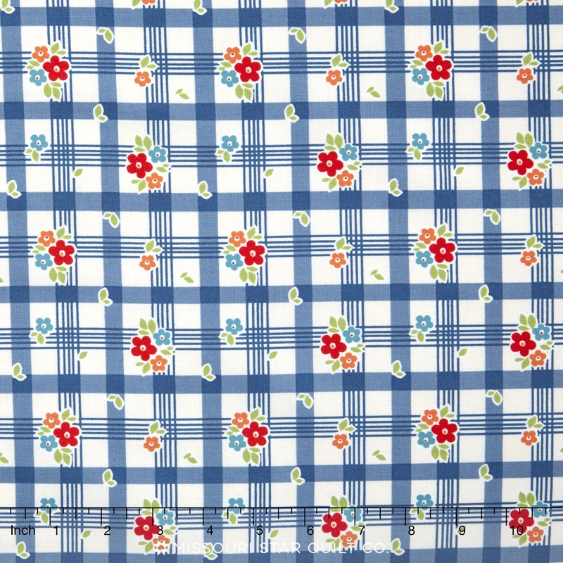Road Trip - Tablecloth Blue Yardage