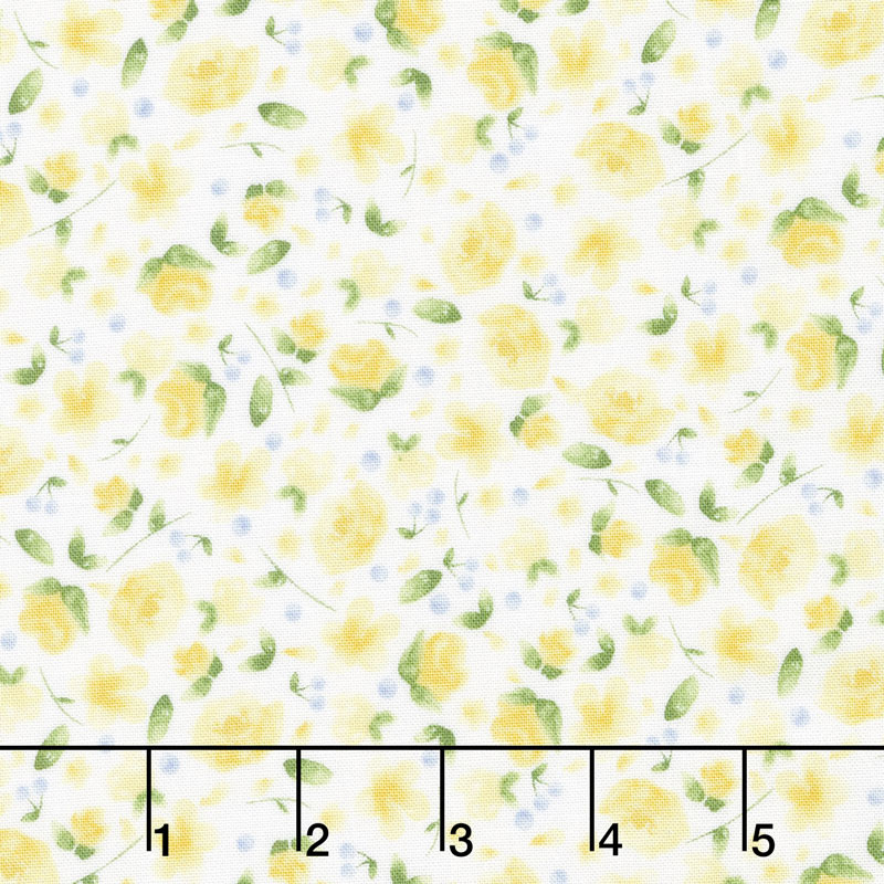June's Cottage - Forget-Me-Not Cream and Sugar Yardage