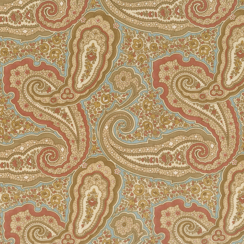 Collection for a Cause - Heritage 10th Anniversary Paisley Aqua Yardage