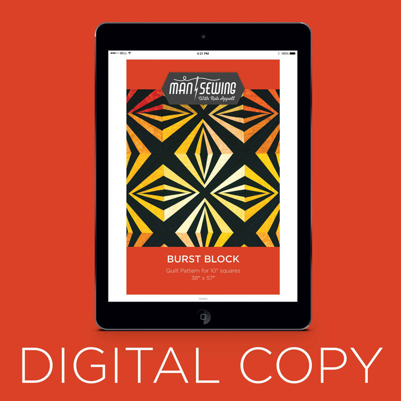 Digital Download - Man Sewing Burst Block Pattern