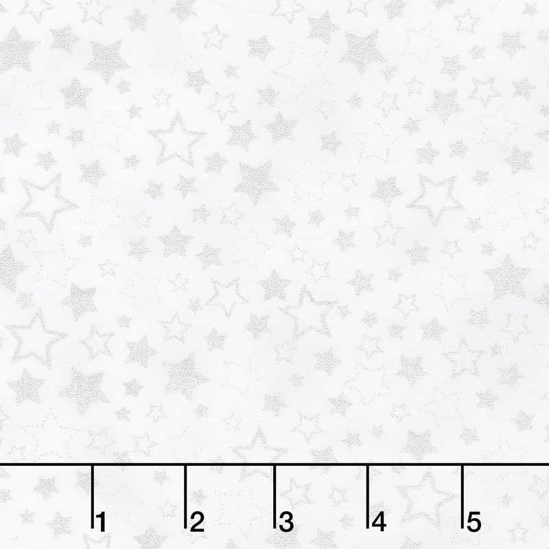 Winter's Grandeur 7 - Scarlet Stars Silver Metallic Yardage