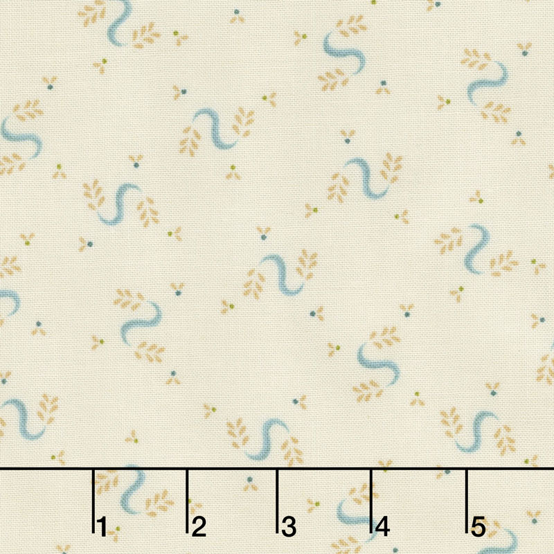 Sage & Sea Glass - Serpentine Swirls Cream Yardage