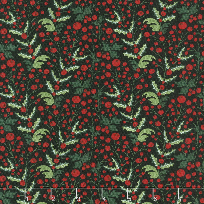 Kringle and Claus - Holly Berry Coal Yardage