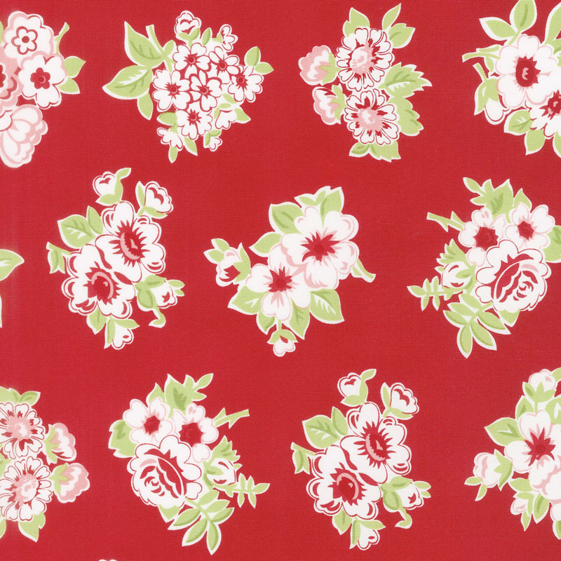 Little Snippets - Marmalade Floral Red Yardage
