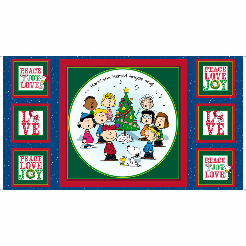 Peace Love Joy - Charlie Brown Carolers Panel