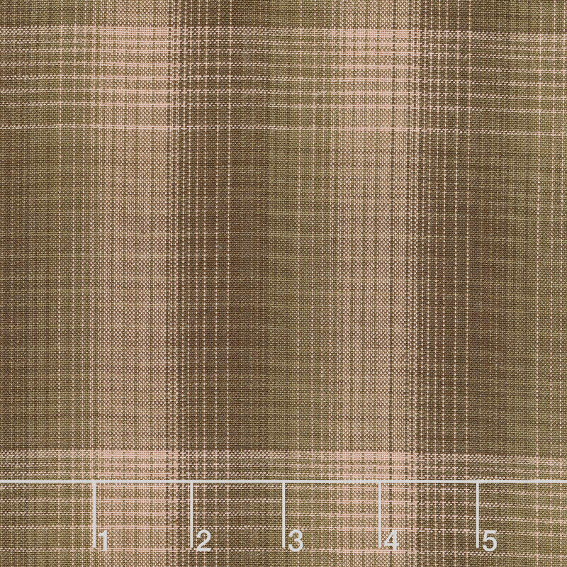 Tickled Pink - Plaid Brown Pink Yarn Dye Yardage
