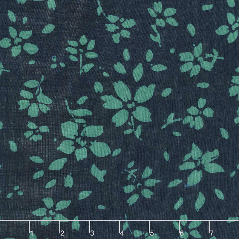 Bazaar Rayon Batiks - Flowers Midnight Yardage