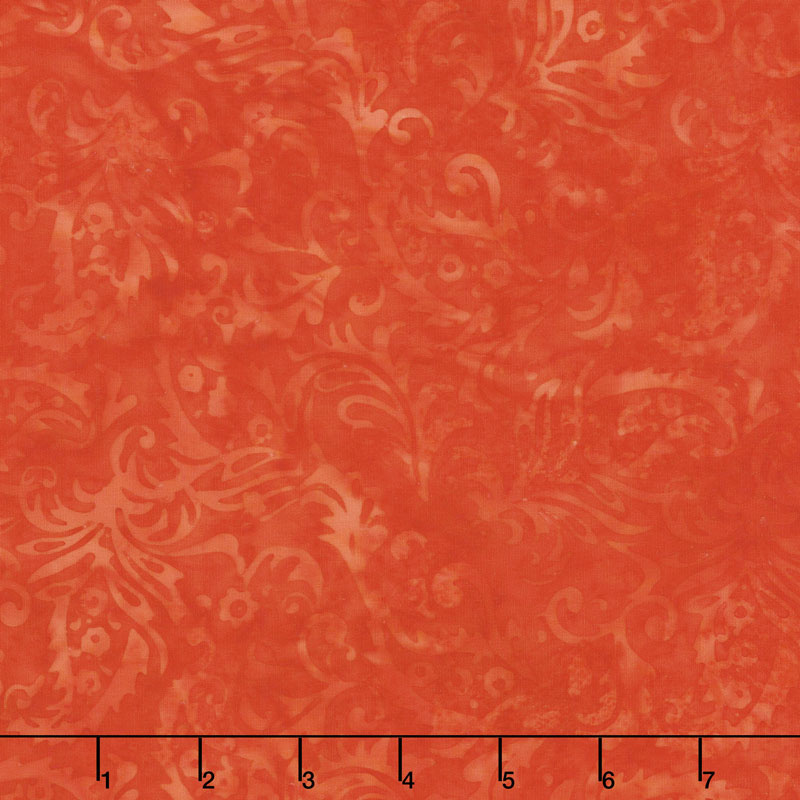 Moroccan Bazaar Batiks - Paisley Floral Flame Yardage