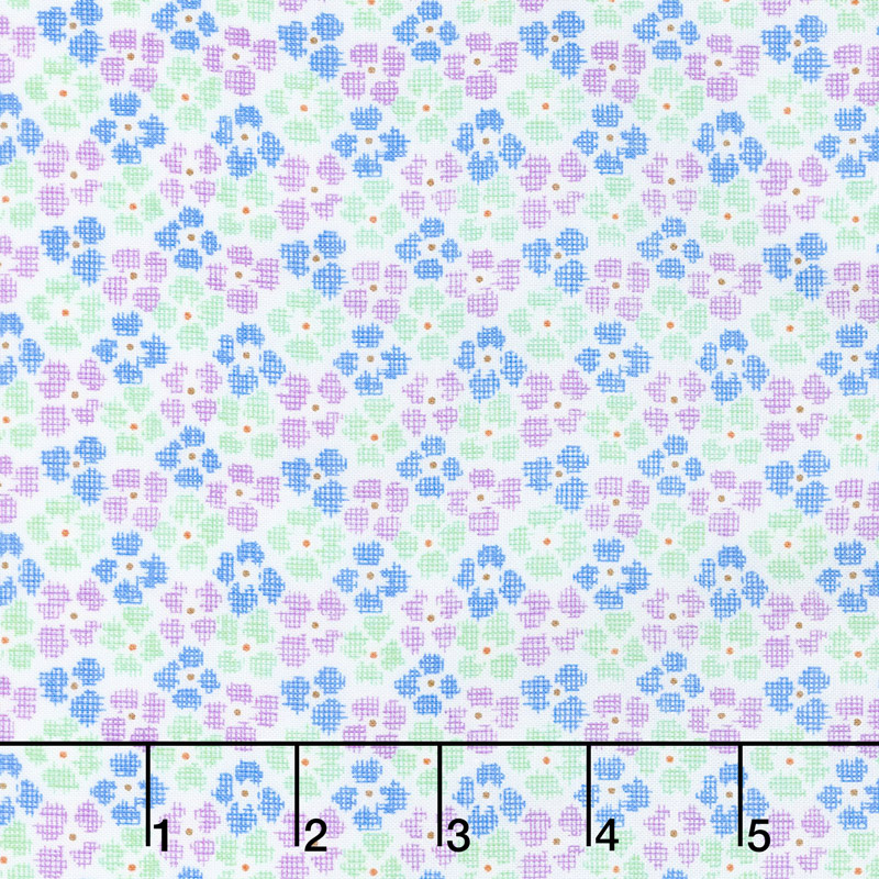 Adeline - Check Flowers Purple Yardage