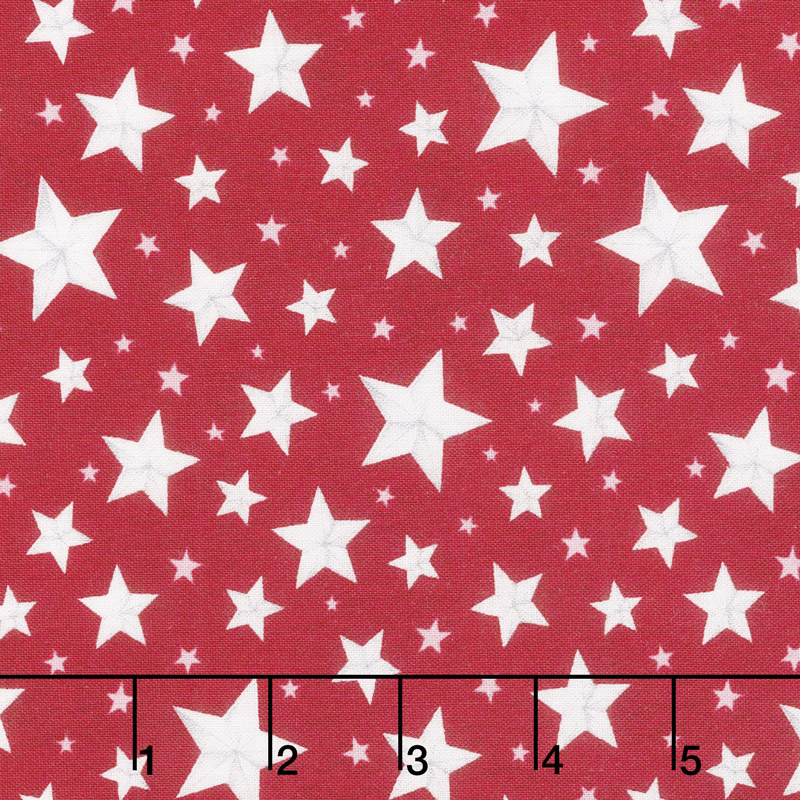 Berry Sweet - Allover Stars Red Yardage
