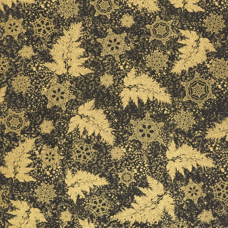 Holiday Flourish 12 - Branches Black Metallic Yardage