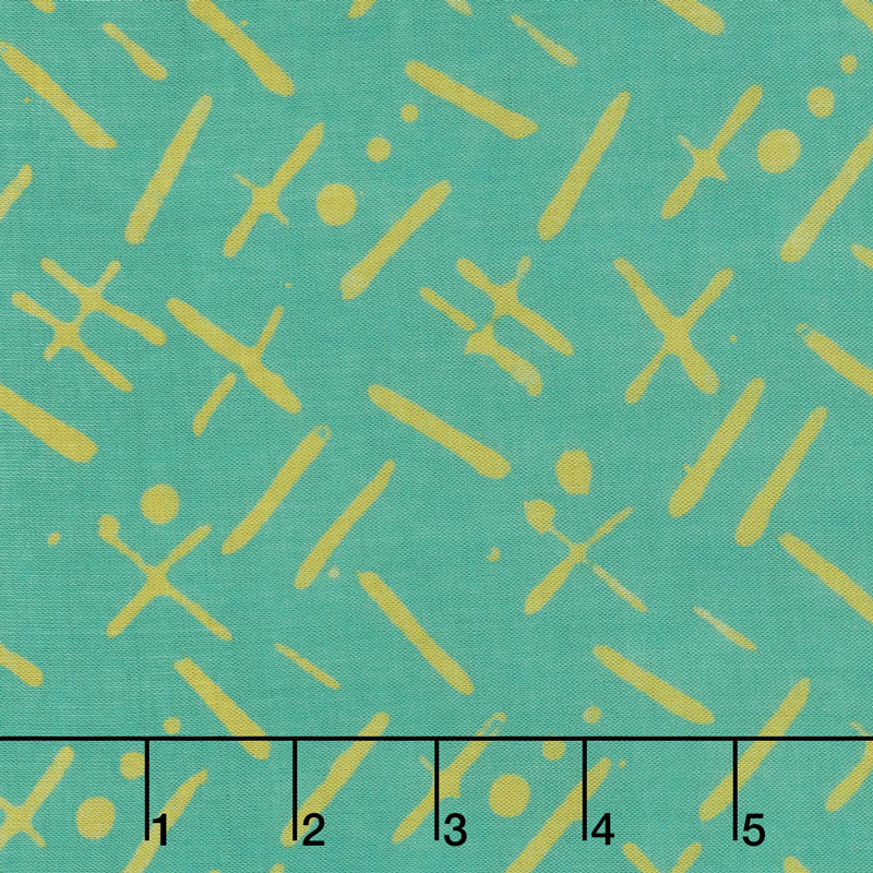 Bazaar Rayon Batiks - Hatch Mark Teal Yardage
