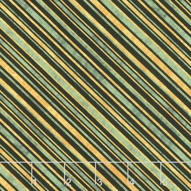 Jardin Du Soleil - Ticking Stripe Green Yardage