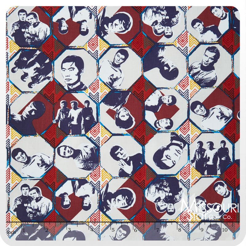 Star Trek - Character Octagons Red Yardage