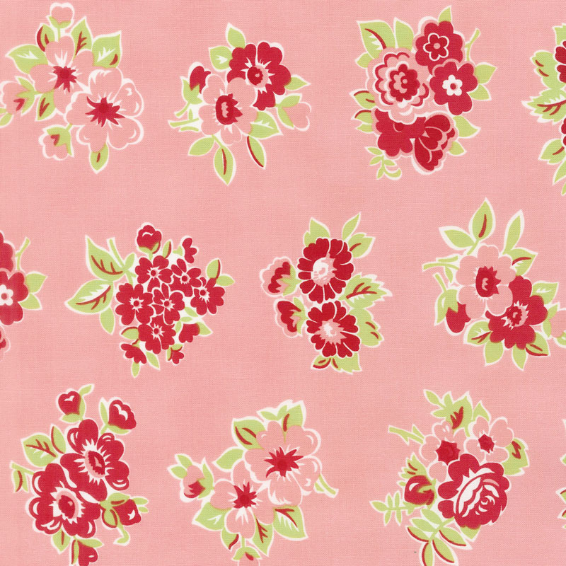 Little Snippets - Marmalade Floral Coral Yardage