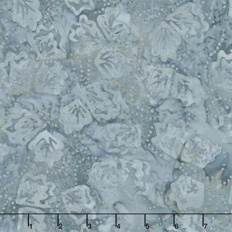 Car-Pool Lane Batiks - Twirling Leaves Gray Yardage