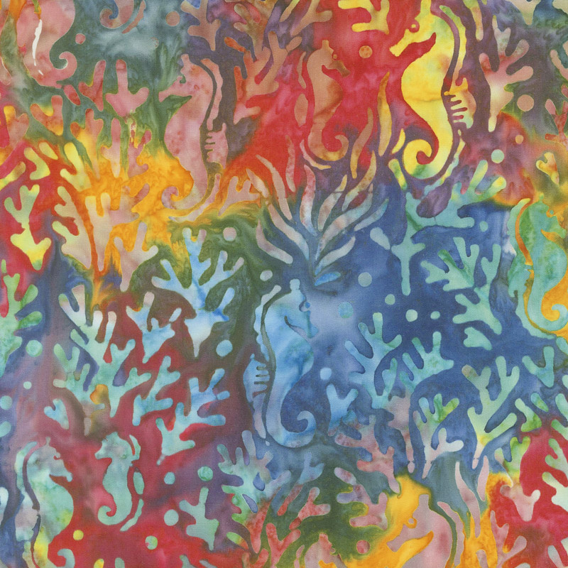 Artisan Batiks - Totally Tropical Seahorse Tropical Yardage