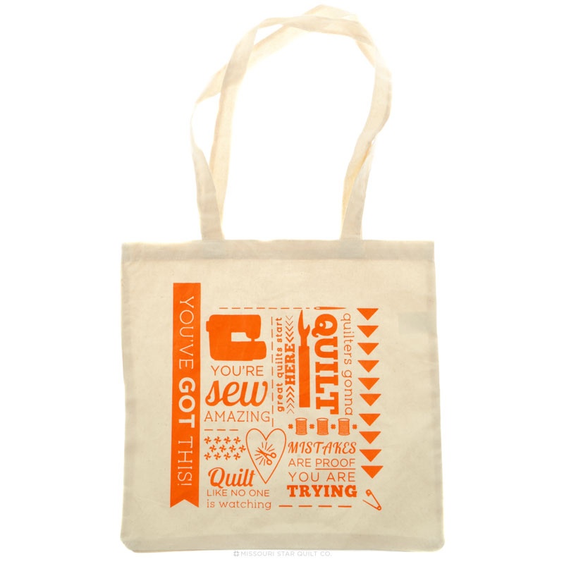 MSQC Inspirational Simple Canvas Tote - Orange