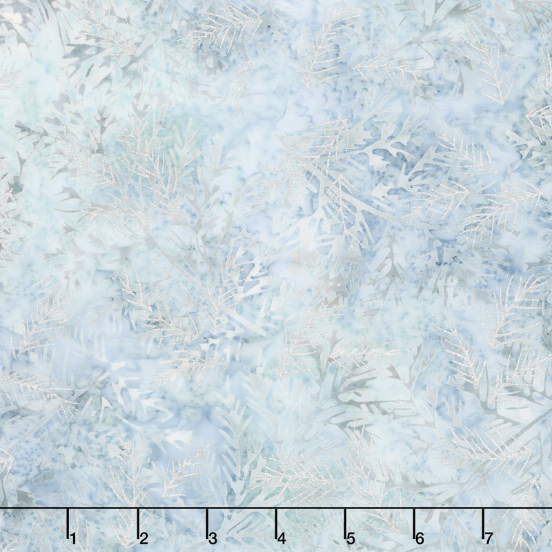 Artisan Batiks - Northwoods 8 Branches Ice Metallic Yardage