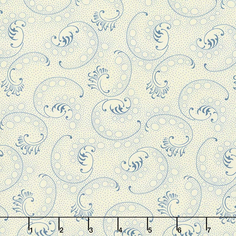 Mood in Blue - Blow Me a Kiss Cream Yardage