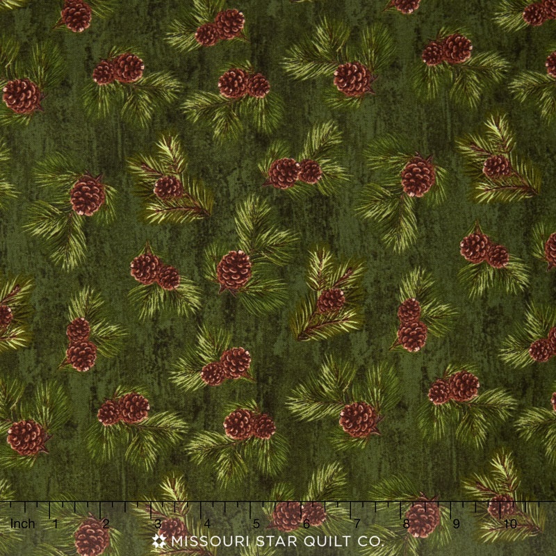 Majestic Outdoors - Majestic Pinecones Green Yardage