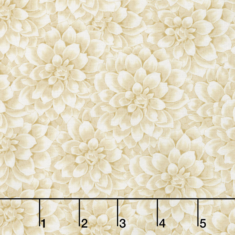Sunset Blooms - Peonies Allover Tan Yardage