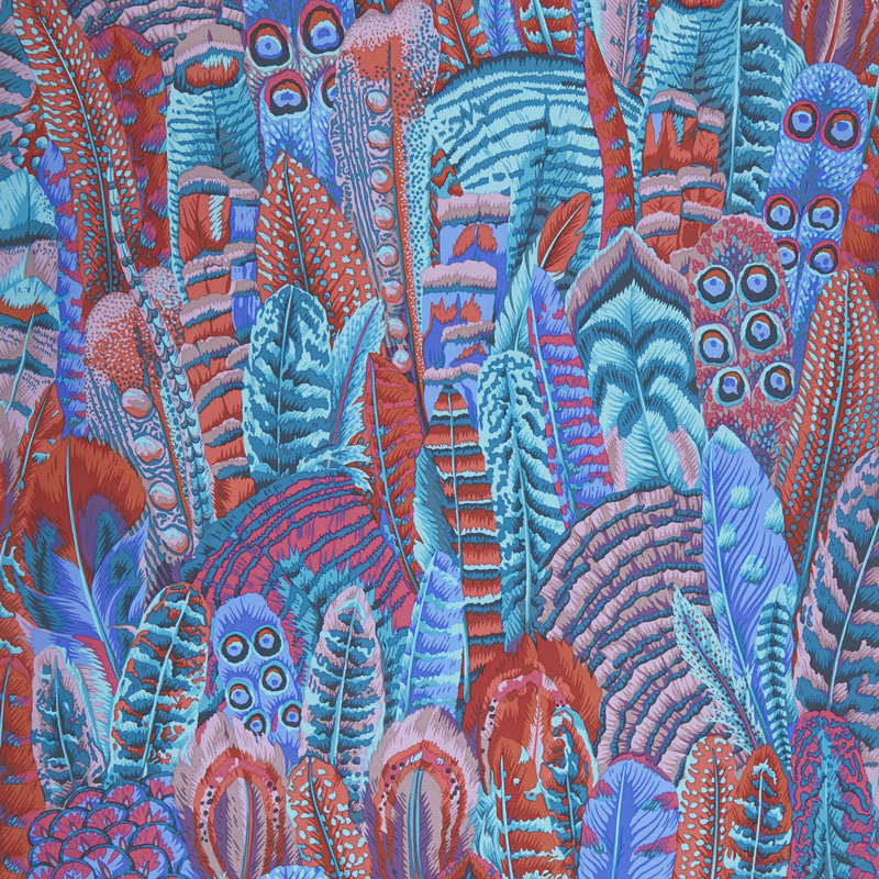 Kaffe Fassett Collective Fall 2018 - Night Feathers Turquoise Yardage