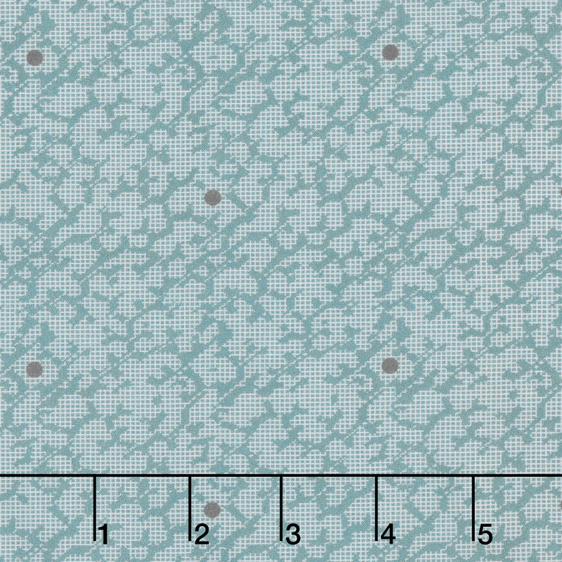 Floral Hues - Scribble Teal Cotton Lawn Yardage