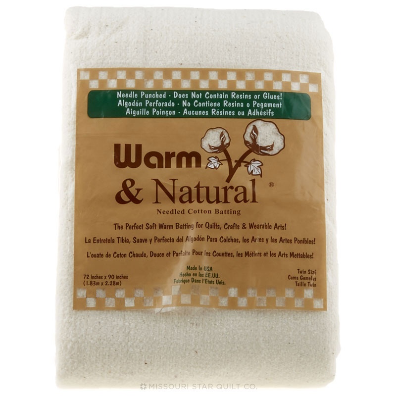 Twin 2.Pack Warm Company Batting 2391 72-Inch by 90-Inch Warm and Natural Cotton Batting