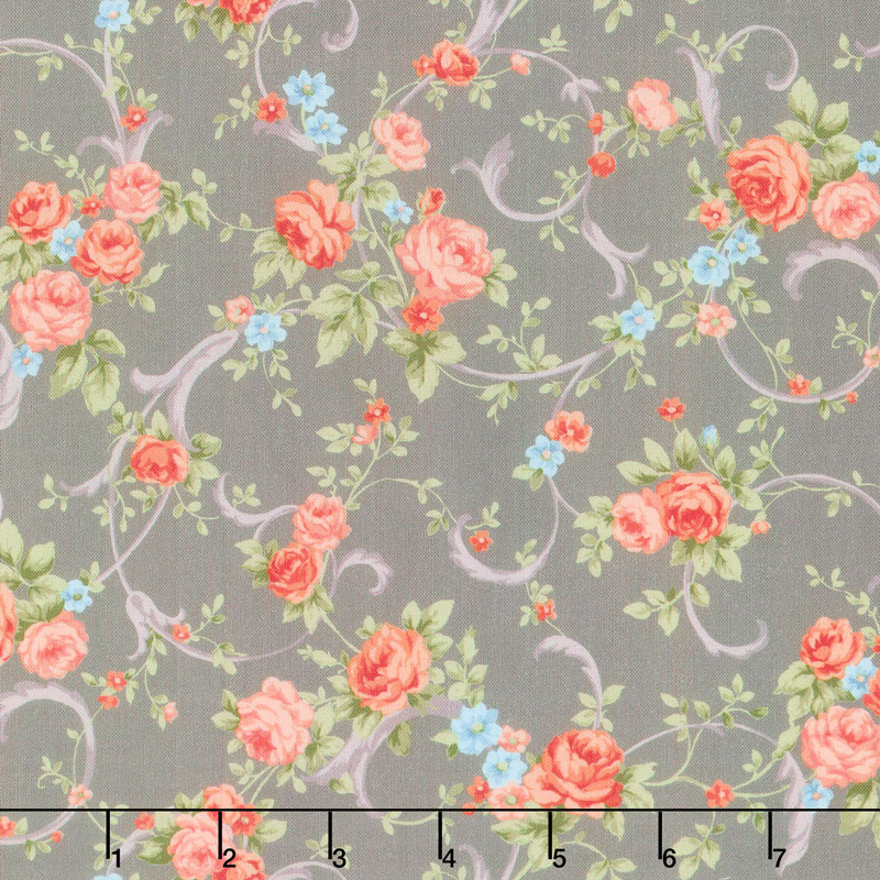 Cassandra - Swirling Flowers Shadow Yardage