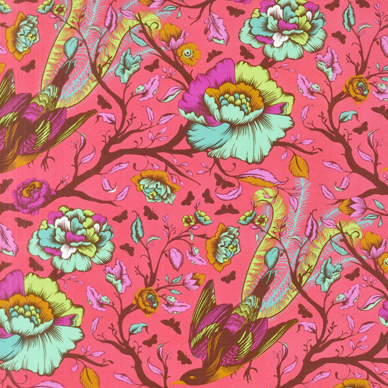Tula Pink's All Stars - Tail Feathers Poppy Yardage