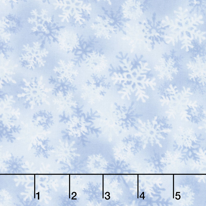 Santa's Sled - Blue Snowflakes Yardage