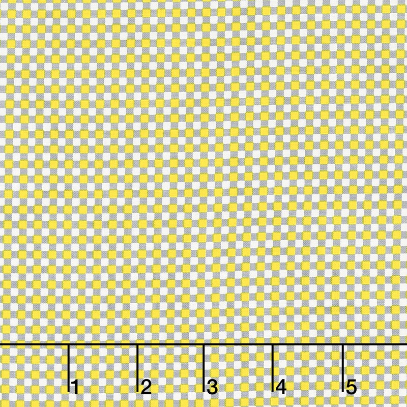 Bumble Bumble - Bizzy Check White/Grey/Yellow Yardage