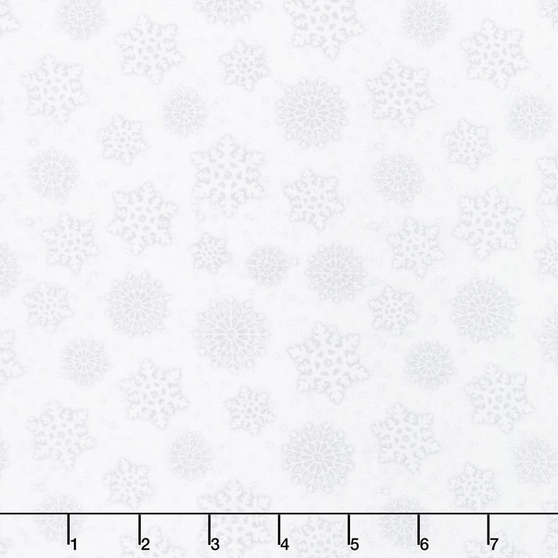 Snowy Wishes - Snowflakes Light Gray Yardage