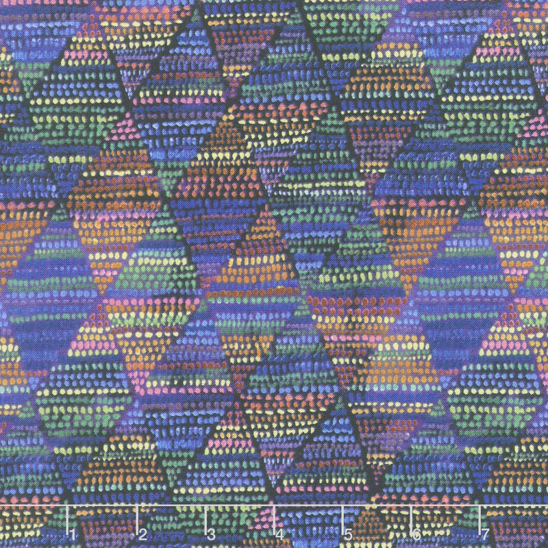 Loca Linda - Diamond Dots Navy Yardage