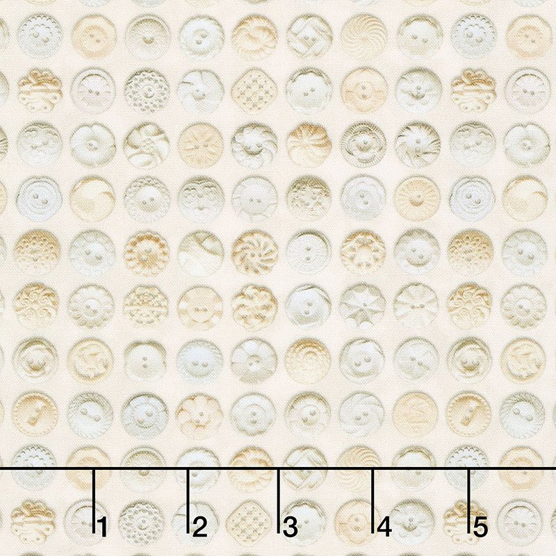 Flea Market Mix - Bakelite Buttons Parchment Cream Yardage