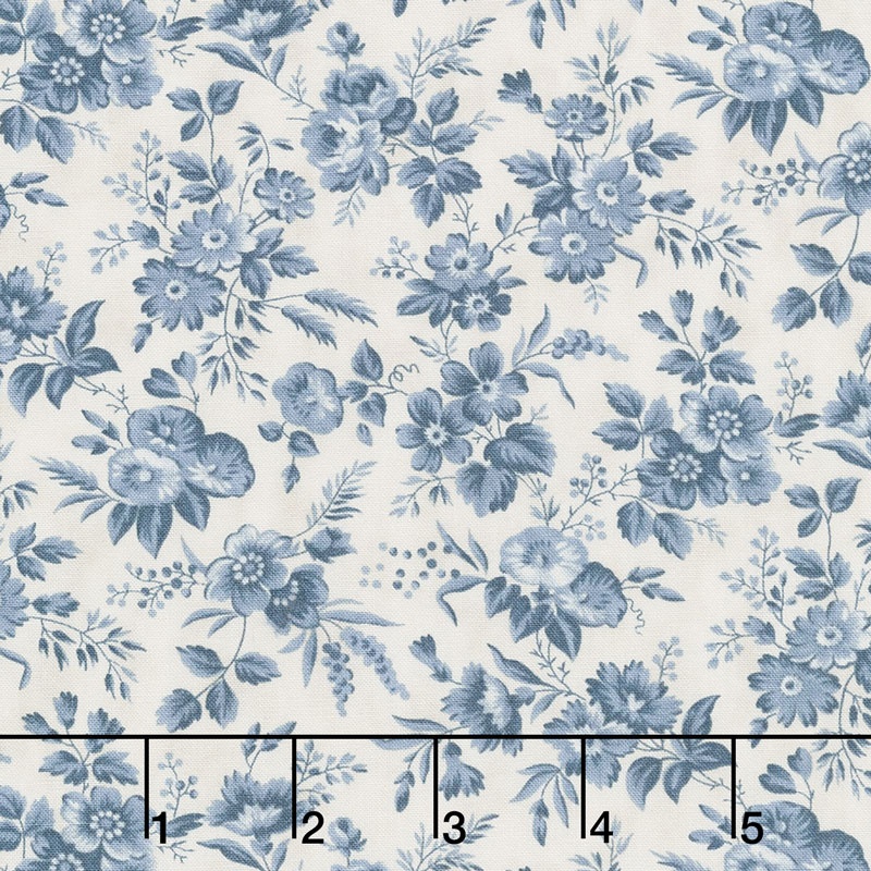 Snowberry - Delicate Sprays Snow Sky Yardage