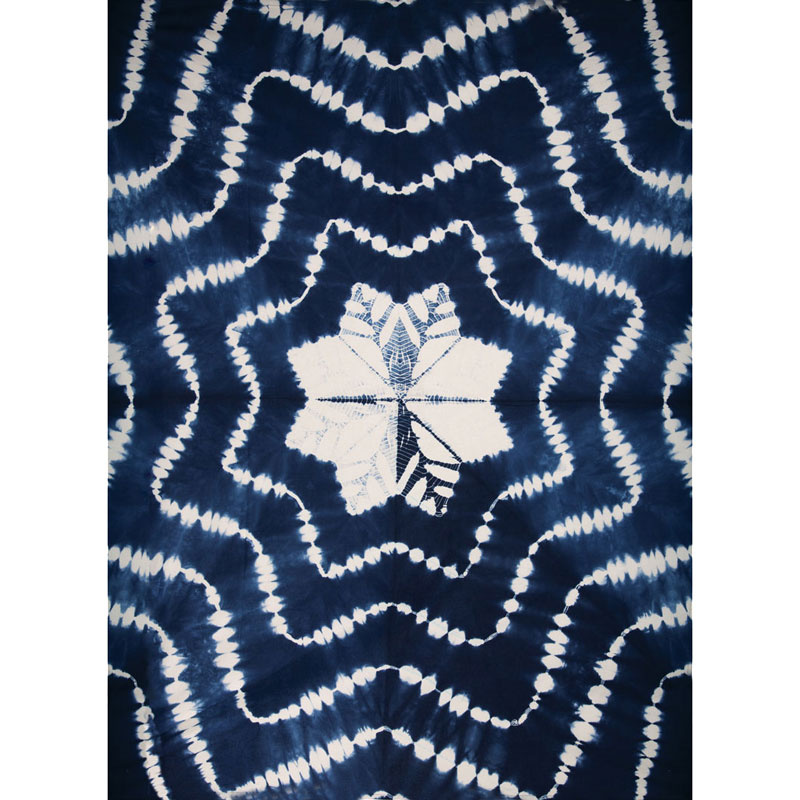 Kantha Starburst Indigo Throw