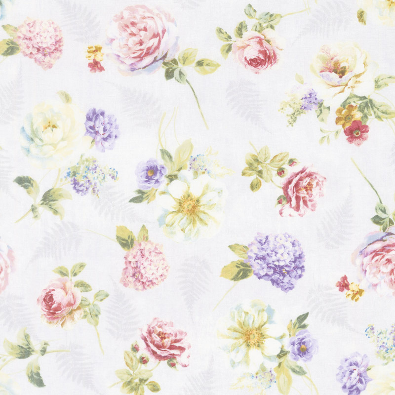 Butterfly Haven - Tossed Floral Gray Yardage