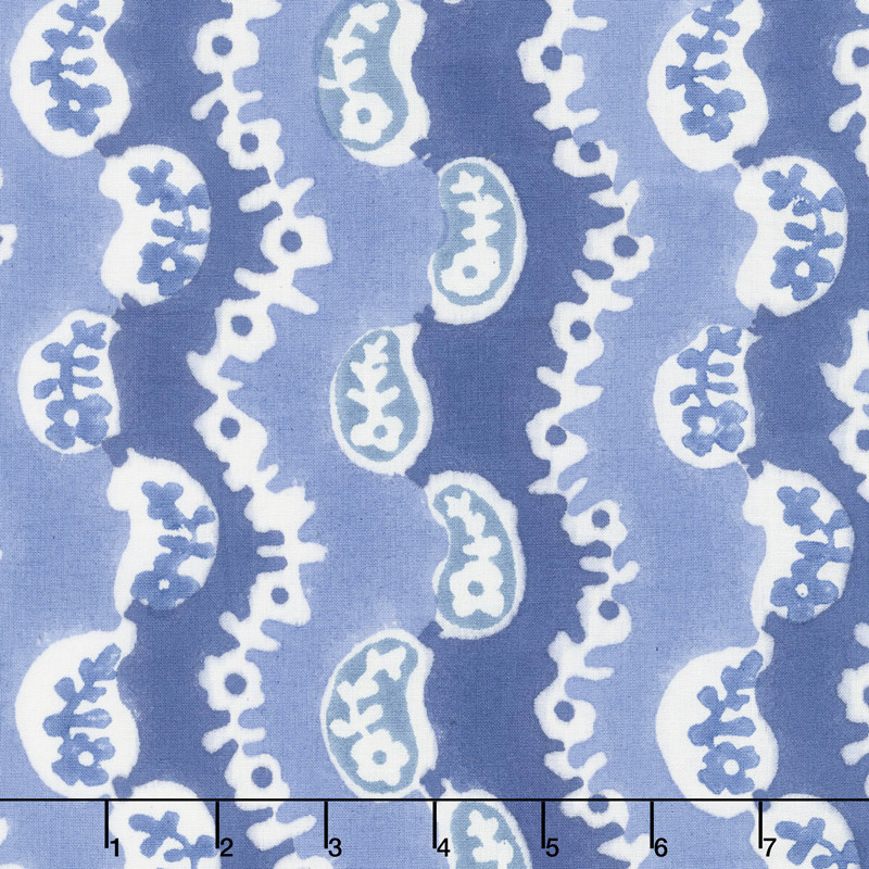 Kaffe Artisan Batik - Alto Artisan Wiggle Blue and Painted Yardage