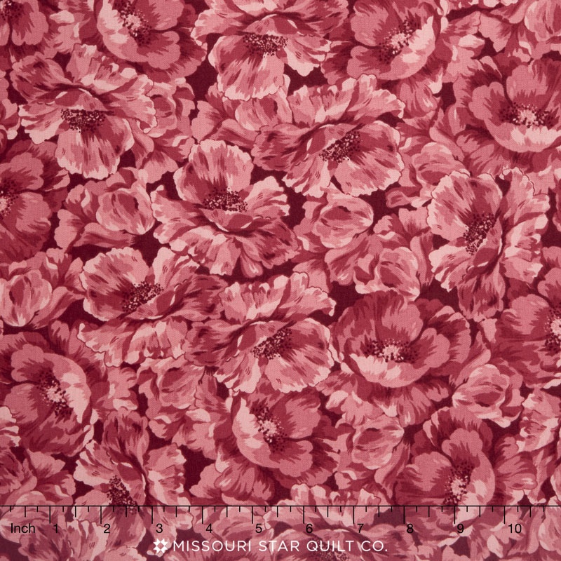 Poppies - Tonal Poppies Soft Red Yardage