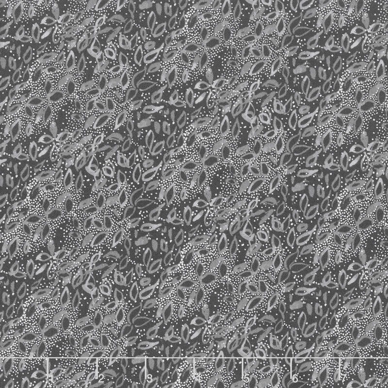 Dandi-Annie - Painted Leaf Charcoal Yardage