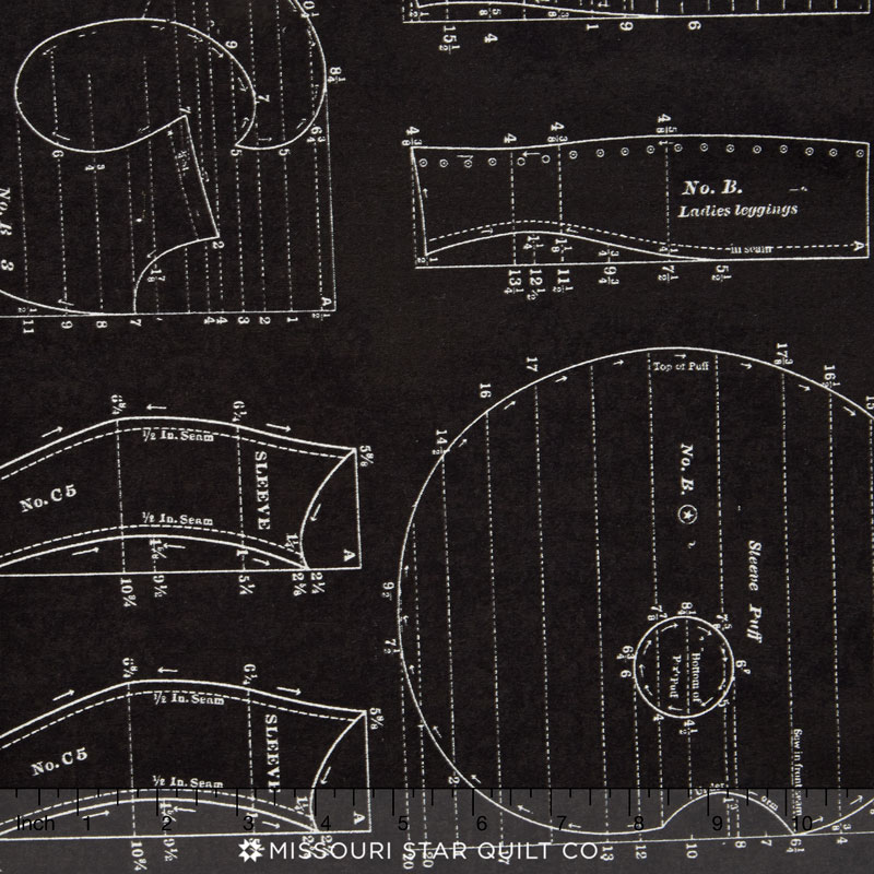 Draw Near - Patterns Black Yardage