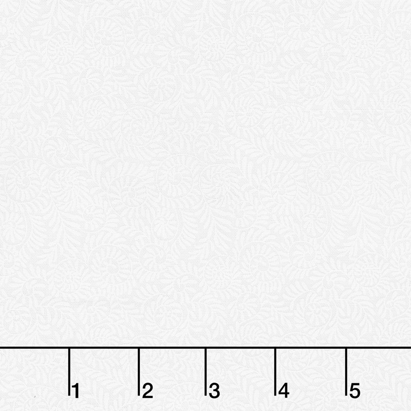 Hue - Scroll White On White Yardage