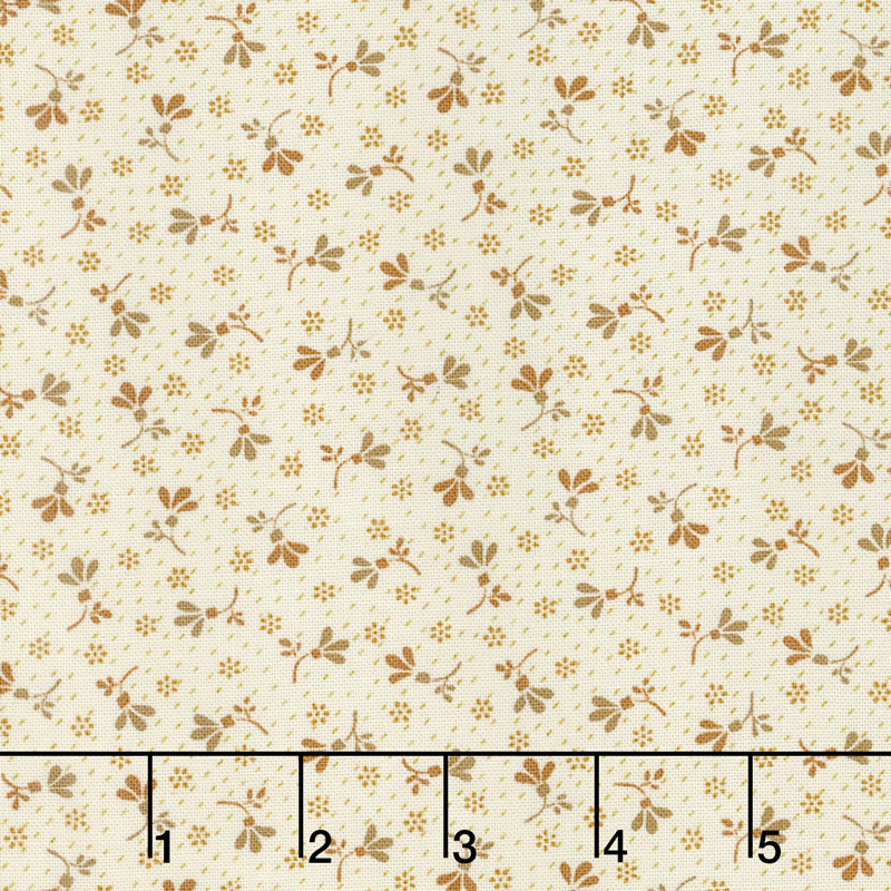Buttermilk Blossoms - Calico Toss Taupe Yardage